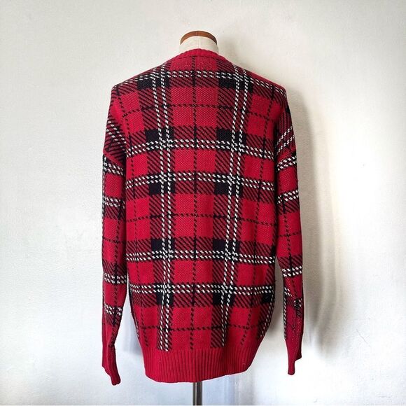 Urban Outfitters Red Plaid Crewneck sweater Unisex size Small preowned - Picture 5 of 7
